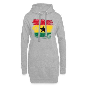 Ghana Flagge - Hoodie-Kleid - Grau meliert - Vorne
