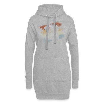 Labrador chien - Sweat-shirt à capuche long Femme - gris chiné - Devant