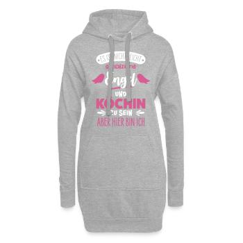 Köchin - Hoodie-Kleid - Grau meliert - Vorne