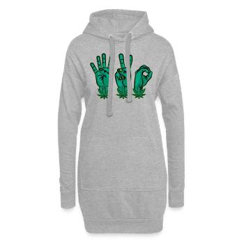 420 Poignées fourtwenty main levée Kiffer - Sweat-shirt à capuche long Femme - gris chiné - Devant