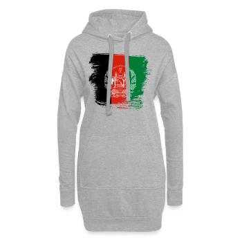 Drapeau de l’Afghanistan - Sweat-shirt à capuche long Femme - gris chiné - Devant