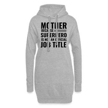 Mère Super-héros - Sweat-shirt à capuche long Femme - gris chiné - Devant