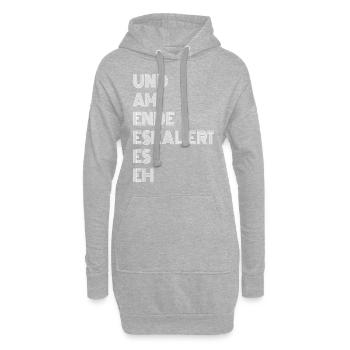 Und am Ende eskaliert es eh ! Lustige Sprüche - Hoodie-Kleid - Grau meliert - Vorne