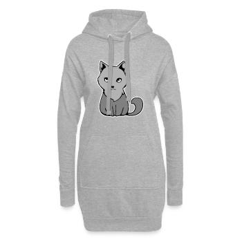 Petit loup - Sweat-shirt à capuche long Femme - gris chiné - Devant