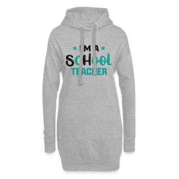 Ich bin ein cooler Lehrer Geschenk für Lehrer - Hoodie-Kleid - Grau meliert - Vorne