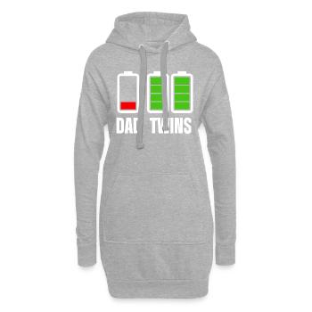 Papa jumeaux papa jumeaux double batterie batterie - Sweat-shirt à capuche long Femme - gris chiné - Devant