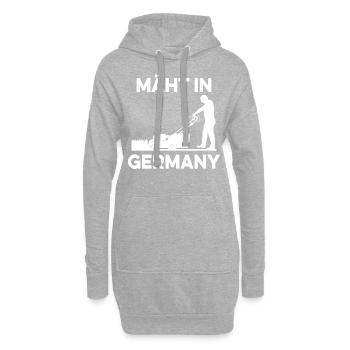 Mäht in Germany Rasenmäher Rasen mähen Gärtner - Hoodie-Kleid - Grau meliert - Vorne