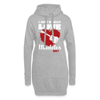 Ukulele - Hoodie-Kleid - Grau meliert - Vorne