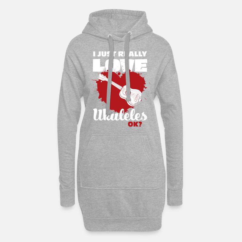 Ukulele - Hoodie-Kleid - Grau meliert