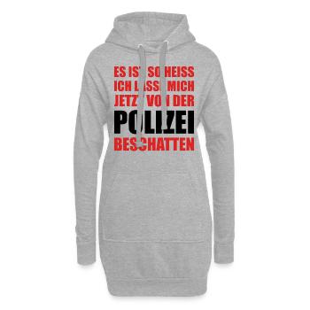 Sommer Hitze Spruch Hitzewelle Polizei Beschatten - Hoodie-Kleid - Grau meliert - Vorne