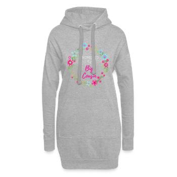 Großer Cousin Cousine Cousinchen Familie Verwandt - Hoodie-Kleid - Grau meliert - Vorne