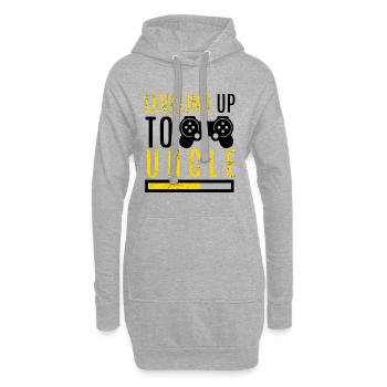 Level Up Onkel Familie Neffe Kind Schwangerschaft - Hoodie-Kleid - Grau meliert - Vorne