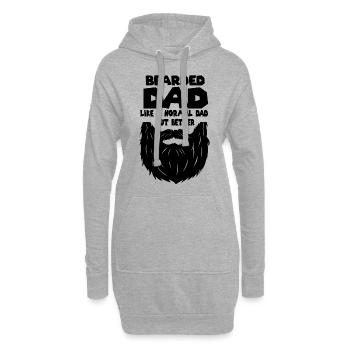 Cadeau drôle de barbe papa fête des pères fête des pères - Sweat-shirt à capuche long Femme - gris chiné - Devant