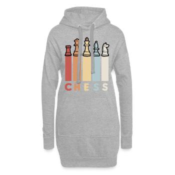 CHESS RETRO Chess Player Chess Pieces Chess - Hoodie Dress - heather grey - Front