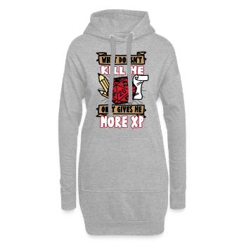 Was mich nicht umbringt gibt XP Fantasy RPG - Hoodie-Kleid - Grau meliert - Vorne