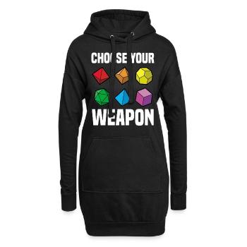 CHOOSE YOUR WEAPON Fantasy RPG Würfel Tabletop - Hoodie-Kleid - Schwarz - Vorne