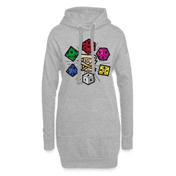 PAPER PEN AND DICE RPG Fantasy Role Playing Game - Hoodie-Kleid - Grau meliert - Vorne