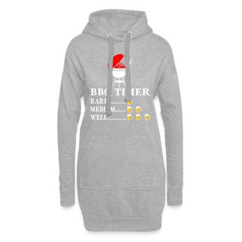 Steak Rôti BBQ BBQ Citation Bière Funny Grill - Sweat-shirt à capuche long Femme - gris chiné - Devant