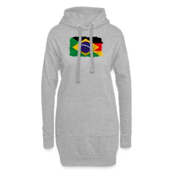 Brasilien und Deutschland Flagge Freundschaft - Hoodie-Kleid - Grau meliert - Vorne
