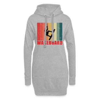 WAKEBOARD - Sweat-shirt à capuche long Femme - gris chiné - Devant