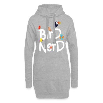 Vogel Nerd - Sweat-shirt à capuche long Femme - gris chiné - Devant