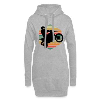 Retro Old School Motorrad Geschenk T-Shirt - Hoodie-Kleid - Grau meliert - Vorne