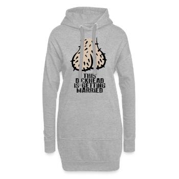 Dickhead testicules oeufs JGA bachelor adieu - Sweat-shirt à capuche long Femme - gris chiné - Devant