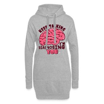 psychologue - Sweat-shirt à capuche long Femme - gris chiné - Devant