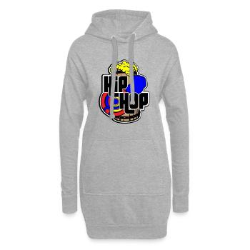 Hip hop - Sweat-shirt à capuche long Femme - gris chiné - Devant