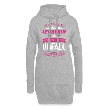 Enseignante - Sweat-shirt à capuche long Femme - gris chiné - Devant