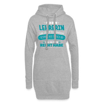Enseignante - Sweat-shirt à capuche long Femme - gris chiné - Devant