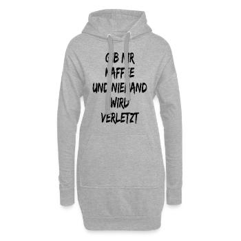 Gib mir Kaffee und niemand wird verletzt - Spruch - Hoodie-Kleid - Grau meliert - Vorne