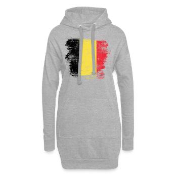 Belgique - Sweat-shirt à capuche long Femme - gris chiné - Devant
