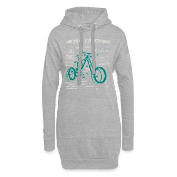 Anatomie d'un VTT VTT - Sweat-shirt à capuche long Femme - gris chiné - Devant