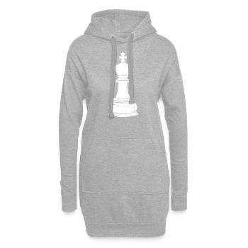 Schach König - Hoodie-Kleid - Grau meliert - Vorne