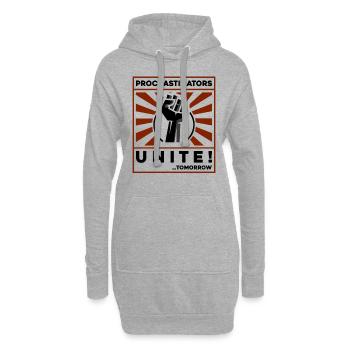 procrastinators unite! tomorrow! - Hoodie-Kleid - Grau meliert - Vorne