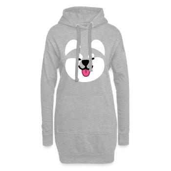 Shiba Inu - Hoodie-Kleid - Grau meliert - Vorne