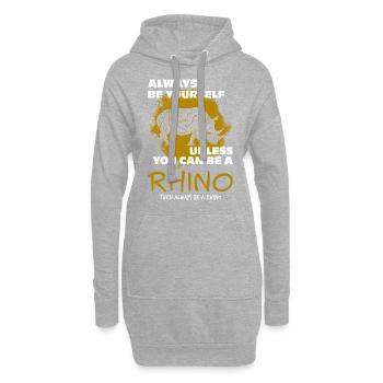 Rhinocéros - Sweat-shirt à capuche long Femme - gris chiné - Devant