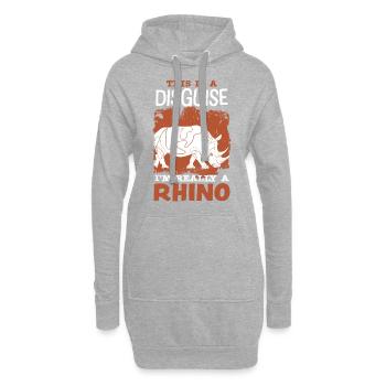 Rhinocéros - Sweat-shirt à capuche long Femme - gris chiné - Devant