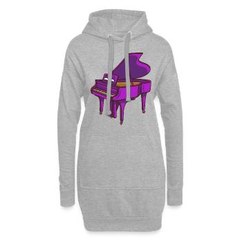 Klavier Piano Pianist Musiker Musik Flügel Spieler - Hoodie-Kleid - Grau meliert - Vorne