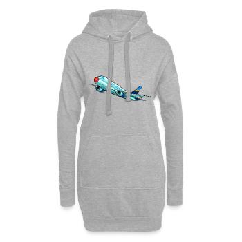 Flugzeug Flieger Pilot Fliegen Flug Flughafen 747 - Hoodie-Kleid - Grau meliert - Vorne