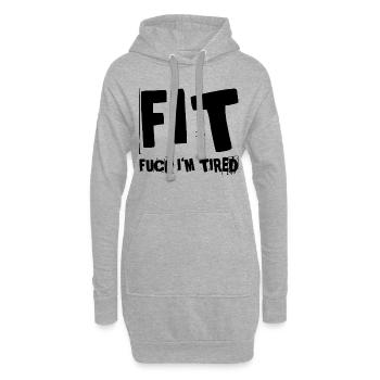 Fit Drôle - Sweat-shirt à capuche long Femme - gris chiné - Devant