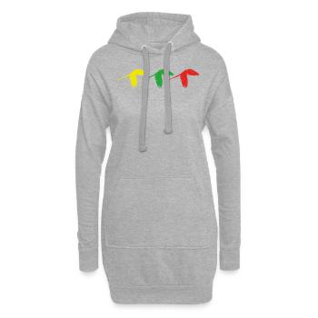 Perroquet - Sweat-shirt à capuche long Femme - gris chiné - Devant