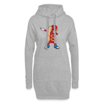 Stand de restauration rapide Hot Dog Hot Dog Bosna Funny - Sweat-shirt à capuche long Femme - gris chiné - Devant