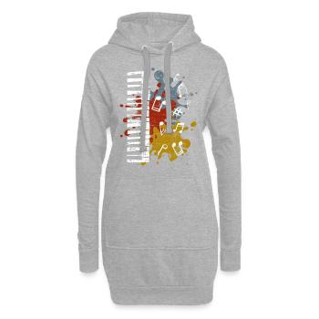 Klavier - Hoodie-Kleid - Grau meliert - Vorne