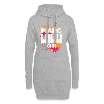 Piano fille - Sweat-shirt à capuche long Femme - gris chiné - Devant