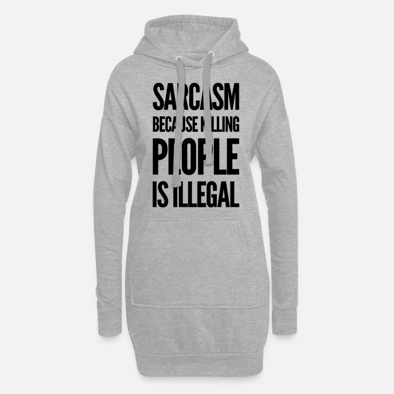 Sarkasmus - Hoodie-Kleid - Grau meliert