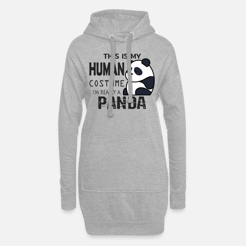 Panda - Hoodie-Kleid - Grau meliert