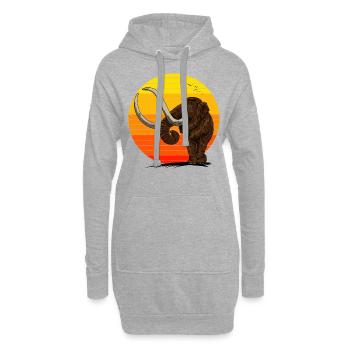 Schönes Mammut in der Sonne Geschenkidee aus Eis - Hoodie-Kleid - Grau meliert - Vorne