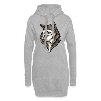 Wolf Wölfe Werwolf Mond Vollmond Lustiger Wilder - Hoodie-Kleid - Grau meliert - Vorne
